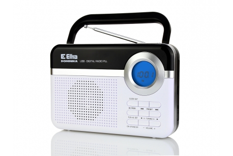 DOMINIKA Radio z cyfrowym strojeniem MP3 USB microSD model 471 srebrny