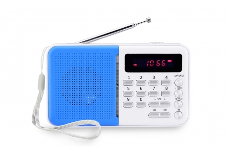 KOLIBER Radio z cyfrowym strojeniem MP3 USB microSD model 523 biało-srebrny