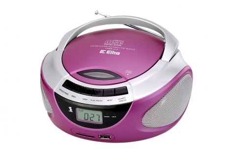 LILA Radioodtwarzacz CD MP3 USB SD model CD98USB różowy