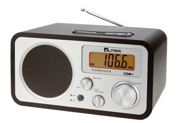 KORMORAN Odbiornik radiowy w drwnianej obudowie MP3 USB model 3388U